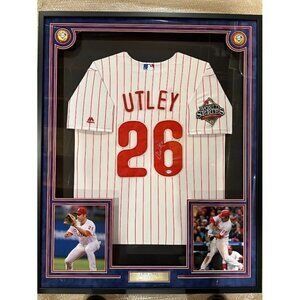 Chase Utley signed autographed Philadelphia Phillies 2008 WS framed jersey PSA